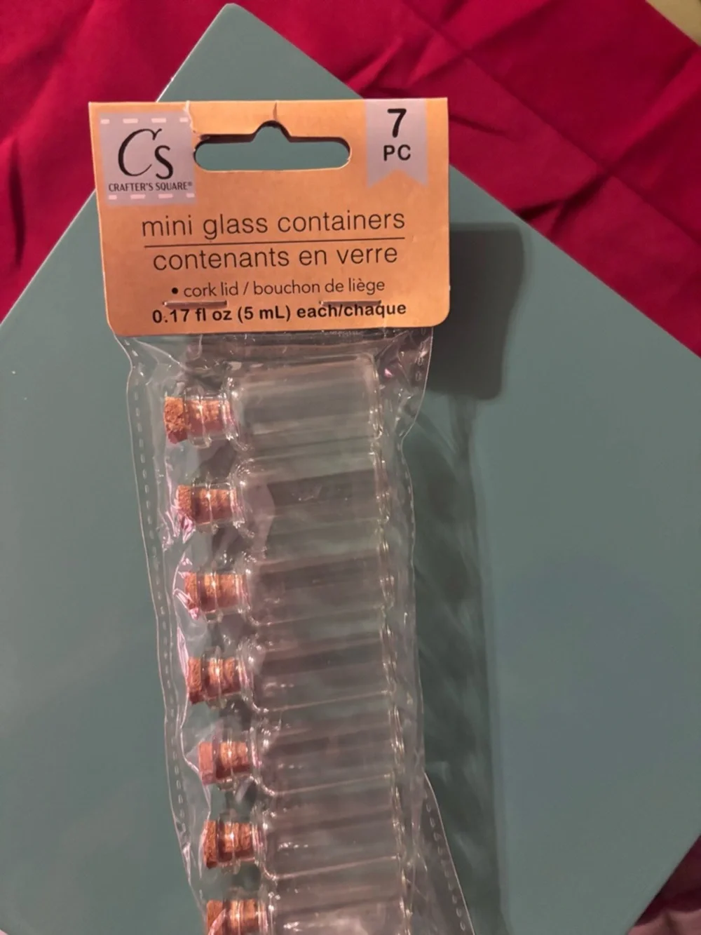 Set of 3 Mini Glass Containers with Cork & Screw on Lids. 2 NWT